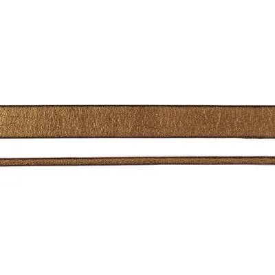 10mm Antique Gold Pearl Metallic Flat Leather by the Foot