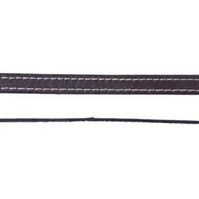 10mm Black Stitched Flat Leather by the Foot