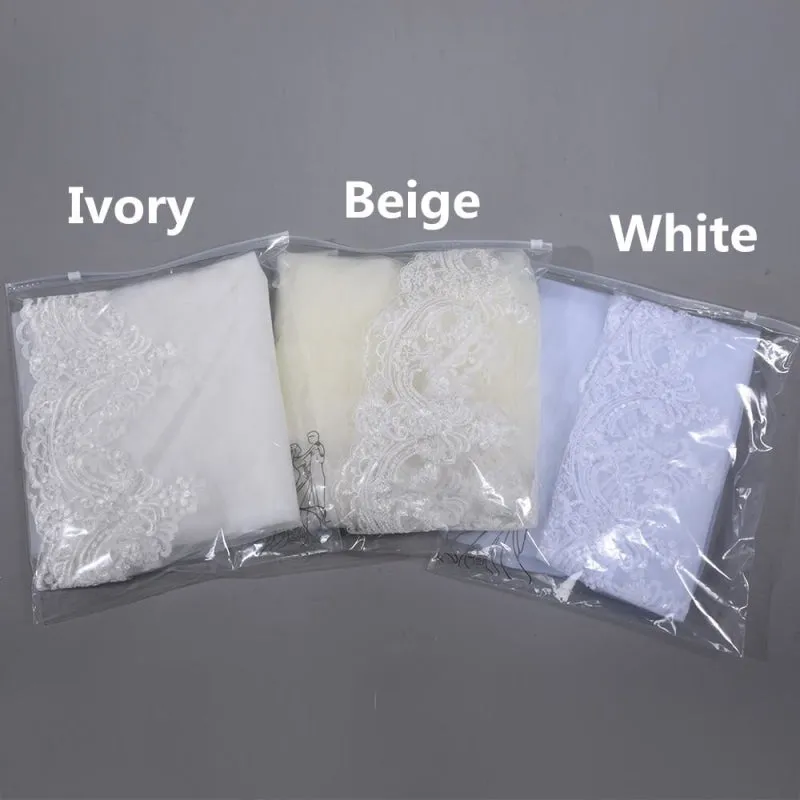 1.5M Lace Edge Short Comb Two Layers Wedding Veils | Bridelily