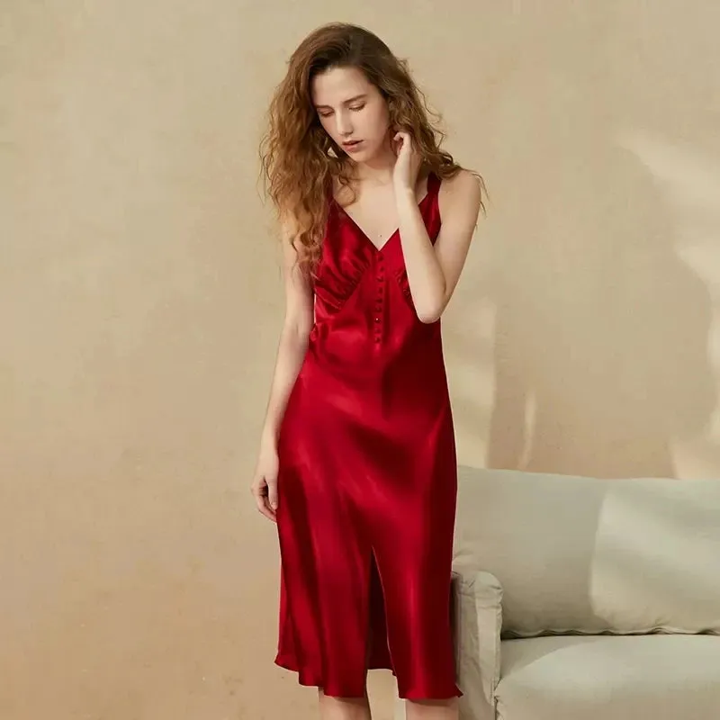 19MM Elegant Mulberry Silk V-Neck Nightdress