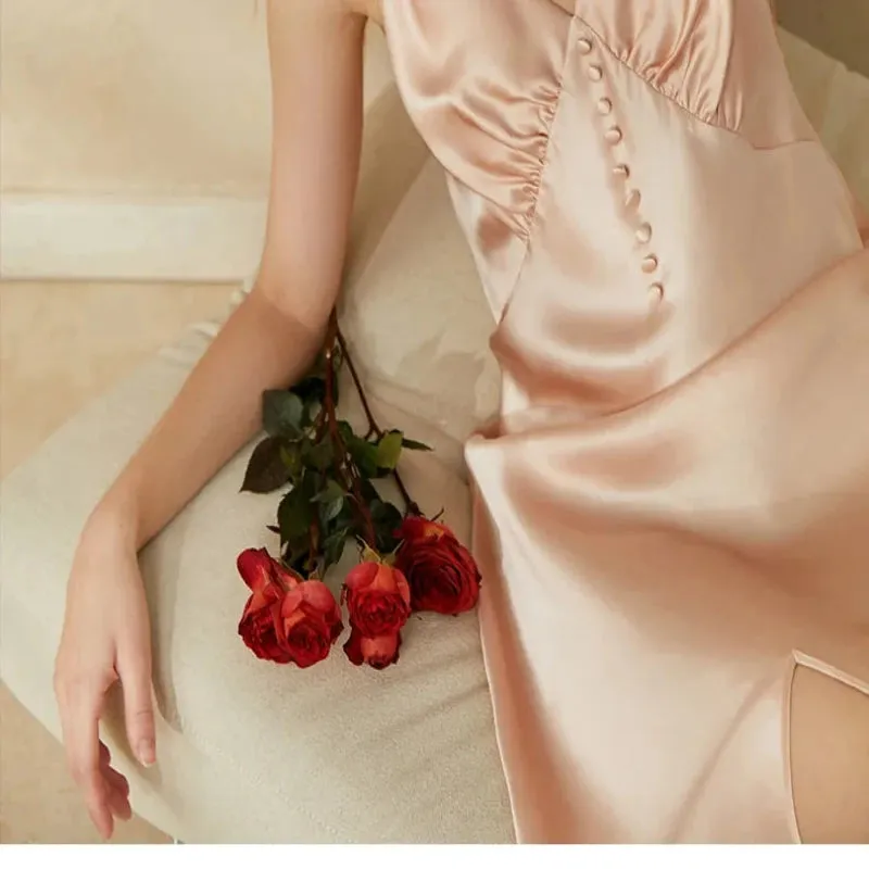 19MM Elegant Mulberry Silk V-Neck Nightdress