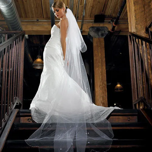 2-Tier White Standard Tulle Veil - Floor Length