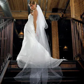 2-Tier White Standard Tulle Veil - Floor Length