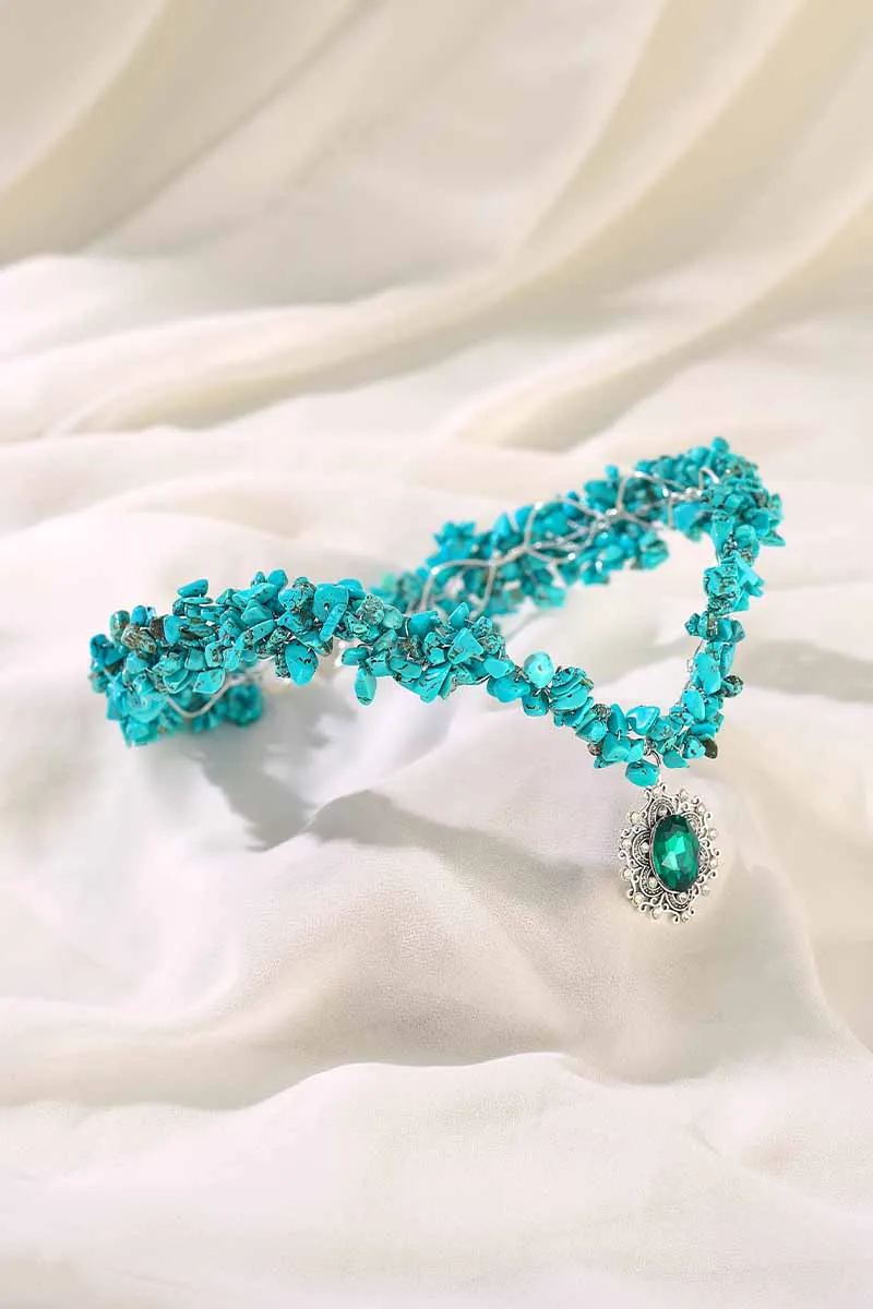 2025  Boho Turquoise Headbands Bridal Hair bands Wedding Accessories