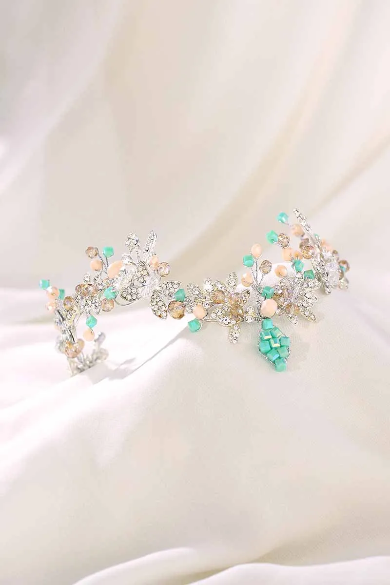 2025 Raw Stone Crown Crystal Gemstone Headband Wedding Accessories