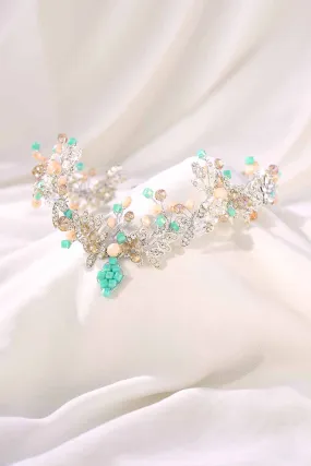 2025 Raw Stone Crown Crystal Gemstone Headband Wedding Accessories