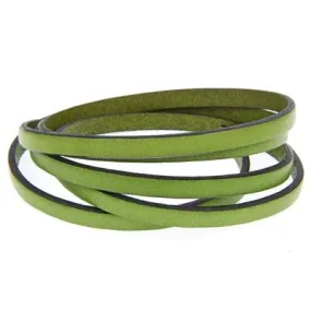 5mm Olive Green/Black Flat Leather by the Foot