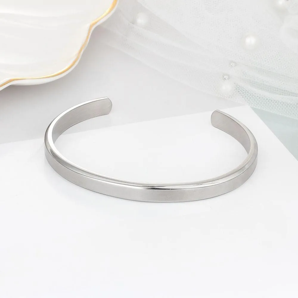 6mm Width Personalized Engraved Jewellery Stainless Steel Bracelets & Bangles