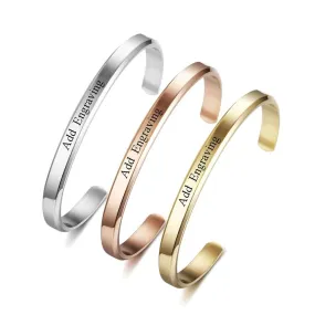 6mm Width Personalized Engraved Jewellery Stainless Steel Bracelets & Bangles