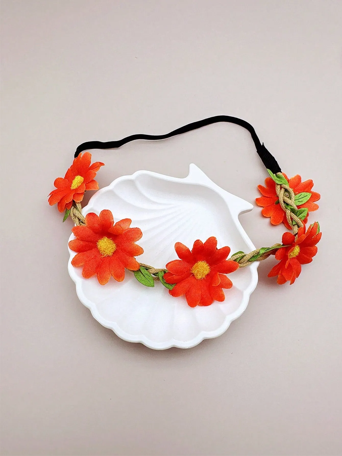 7pcs Bohemian Style Elastic Daisy Flower Hairbands Set, Sweet Vacation Style For Beach Holiday Wearing