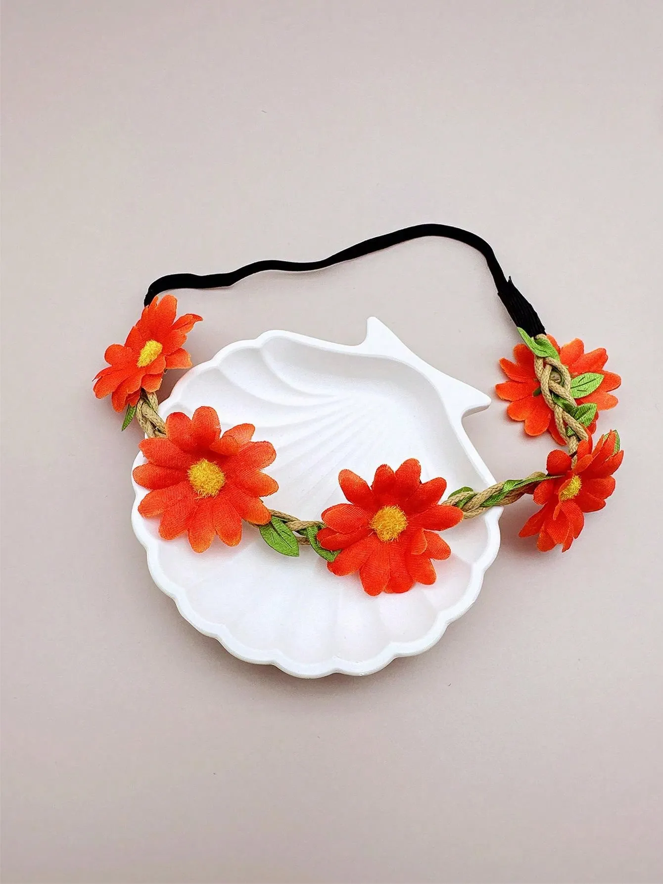 7pcs Bohemian Style Elastic Daisy Flower Hairbands Set, Sweet Vacation Style For Beach Holiday Wearing