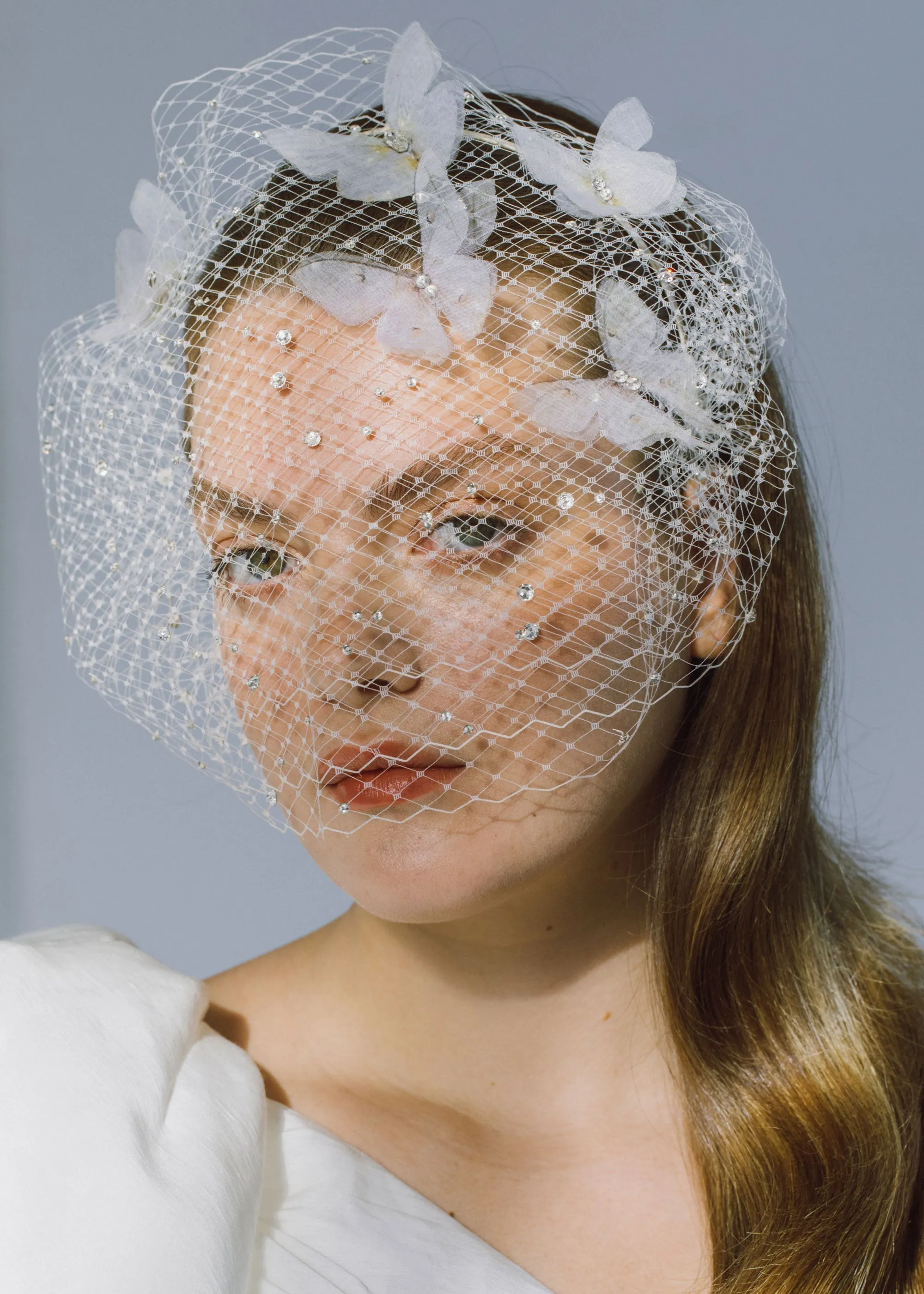 Allira Voilette Headband -- Cream