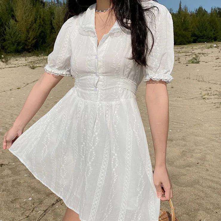 Arlene Milkmaid Lace Dress