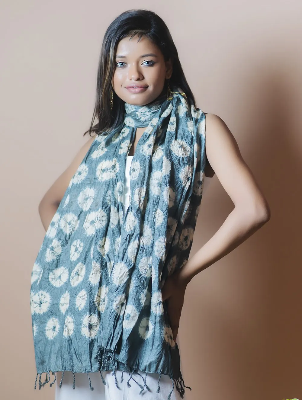 Bandhini Tussar Silk Stole