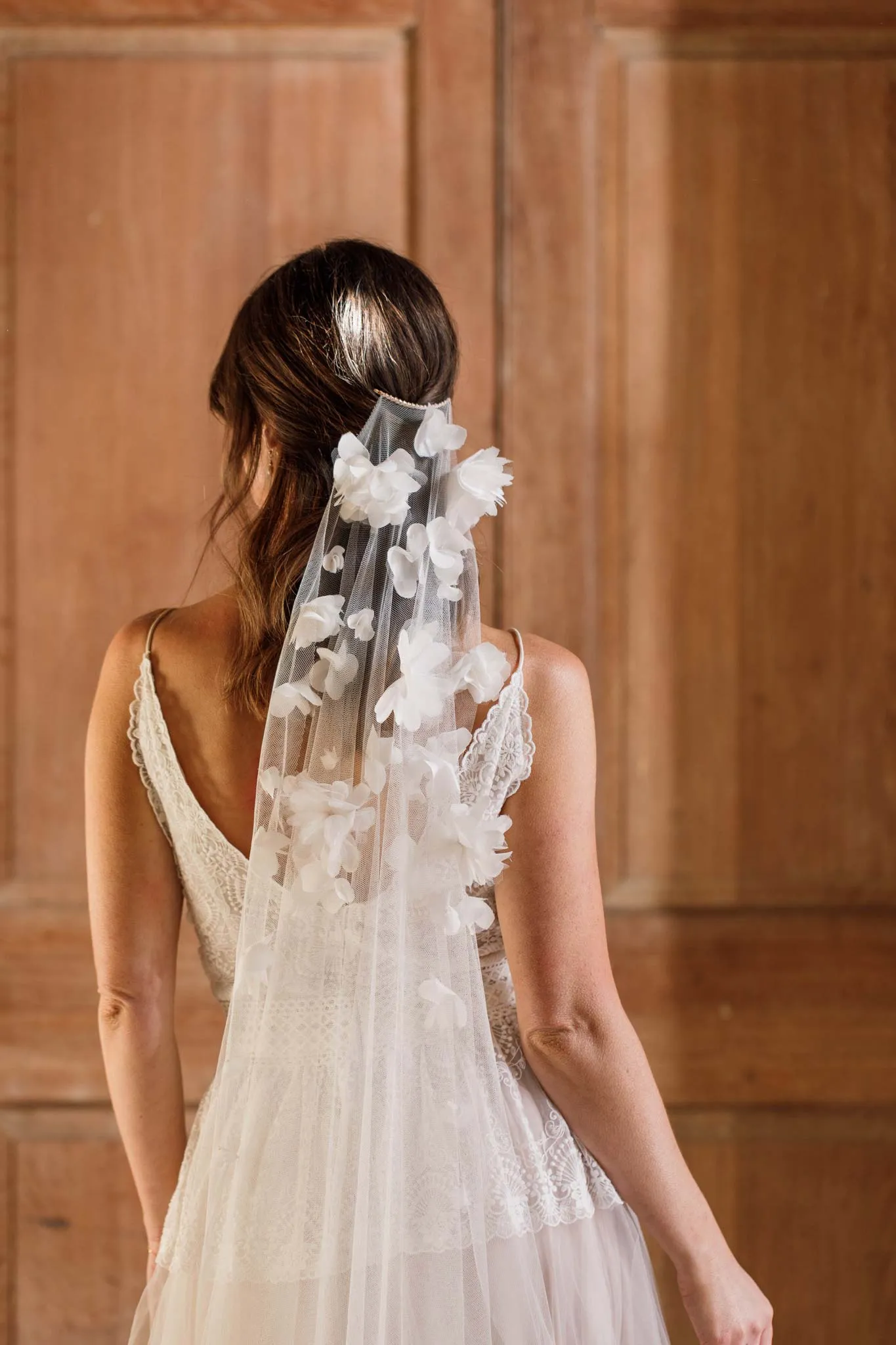 Barely there flower wedding veil - Beatrice