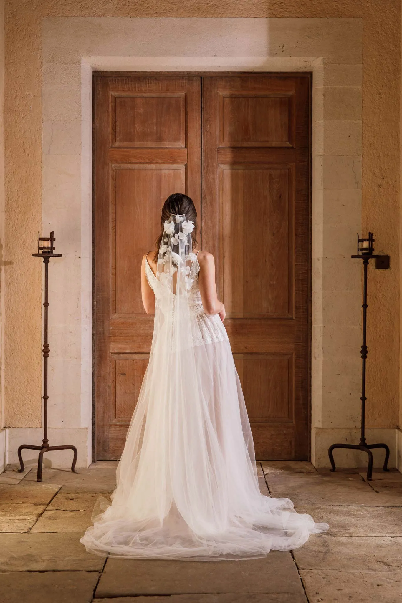 Barely there flower wedding veil - Beatrice