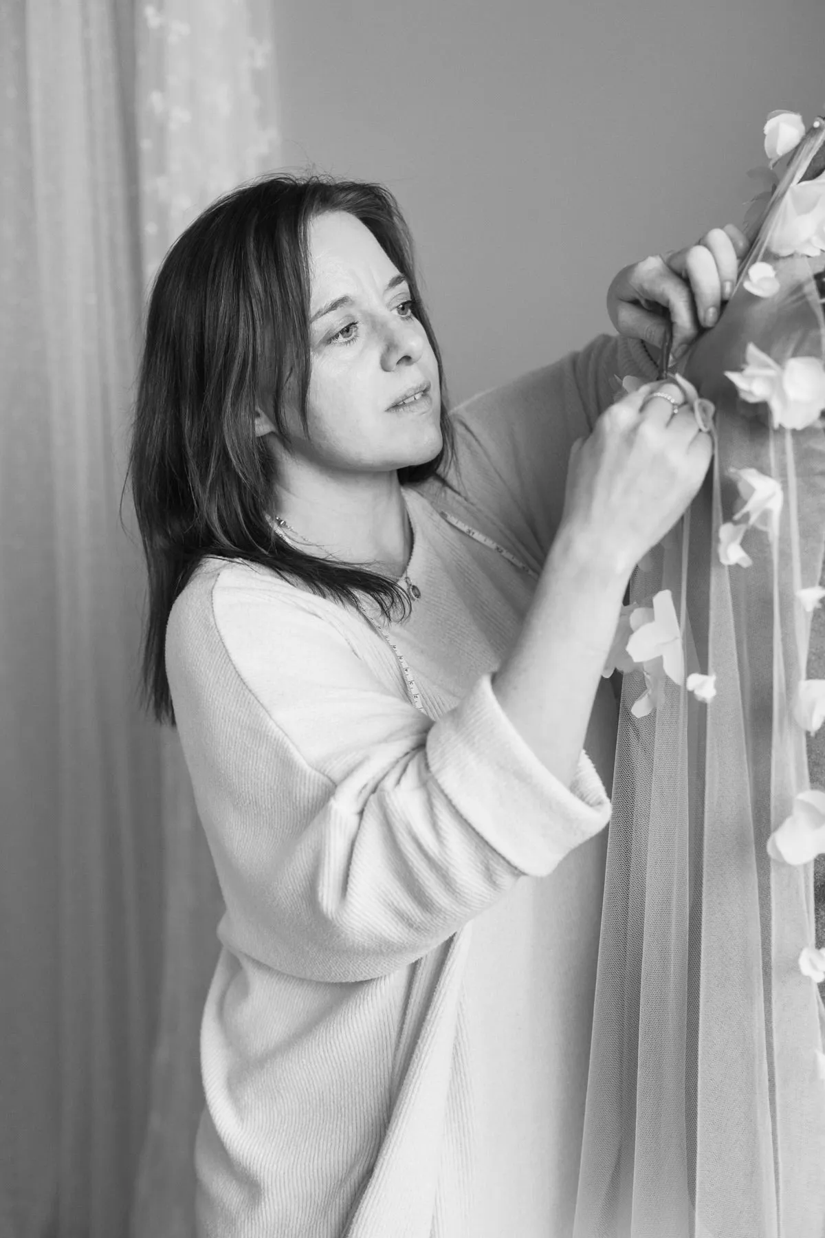 Barely there flower wedding veil - Beatrice