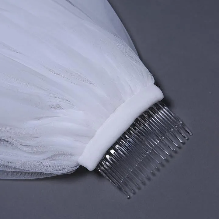 Beautiful Lace Appliques Bridal Veil Tulle Long Wedding Veil OV3