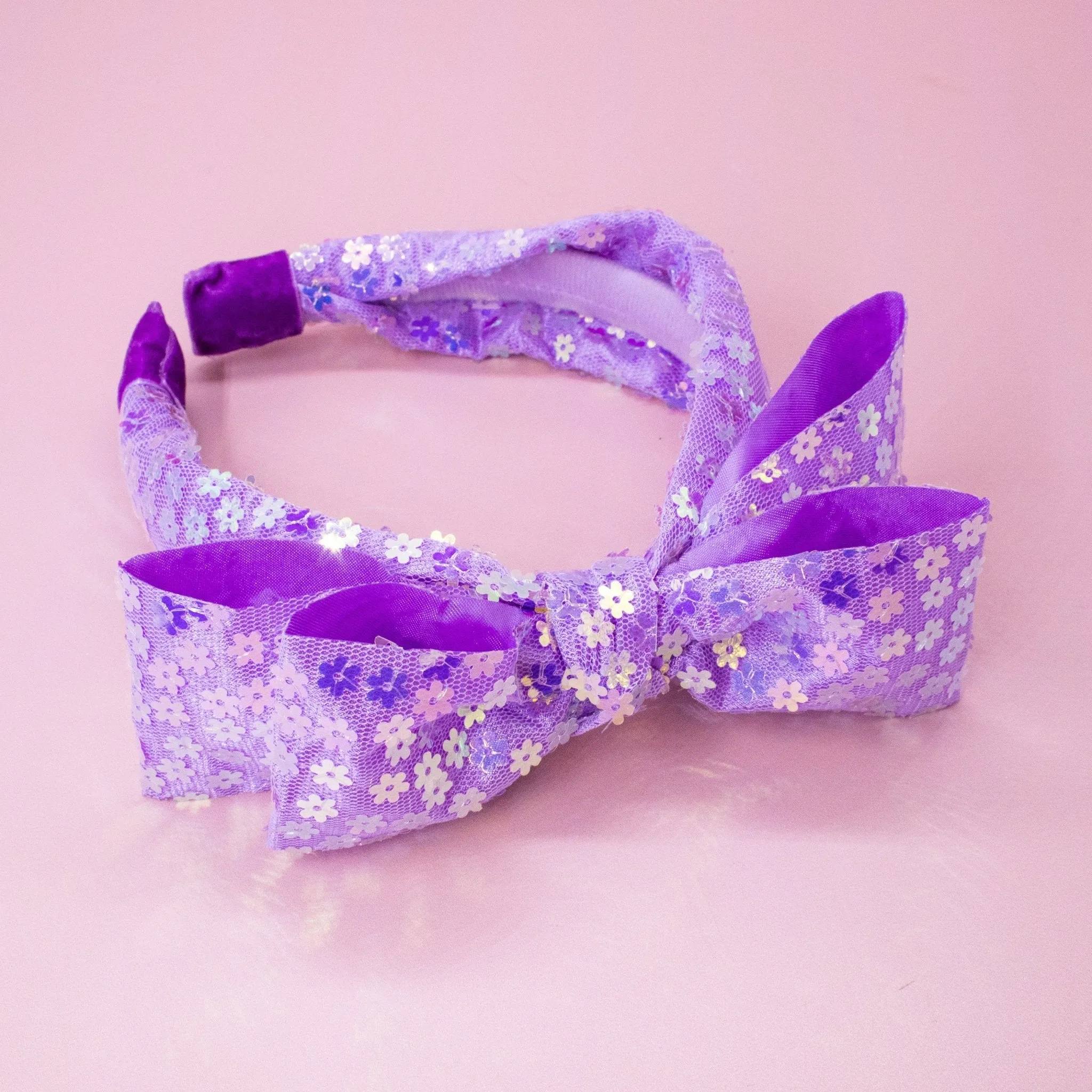Big Bow Headband - Double Layer Sequin