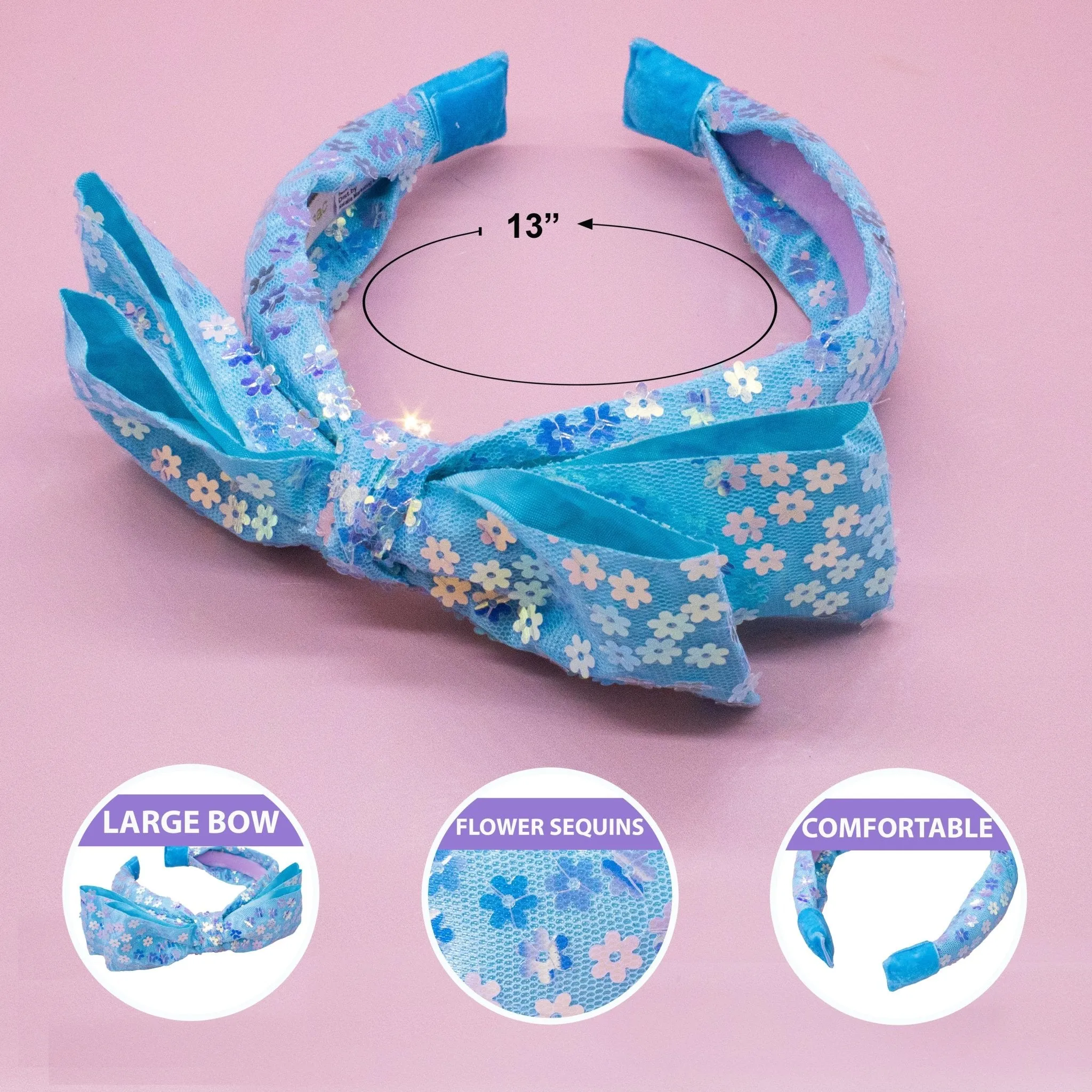 Big Bow Headband - Double Layer Sequin