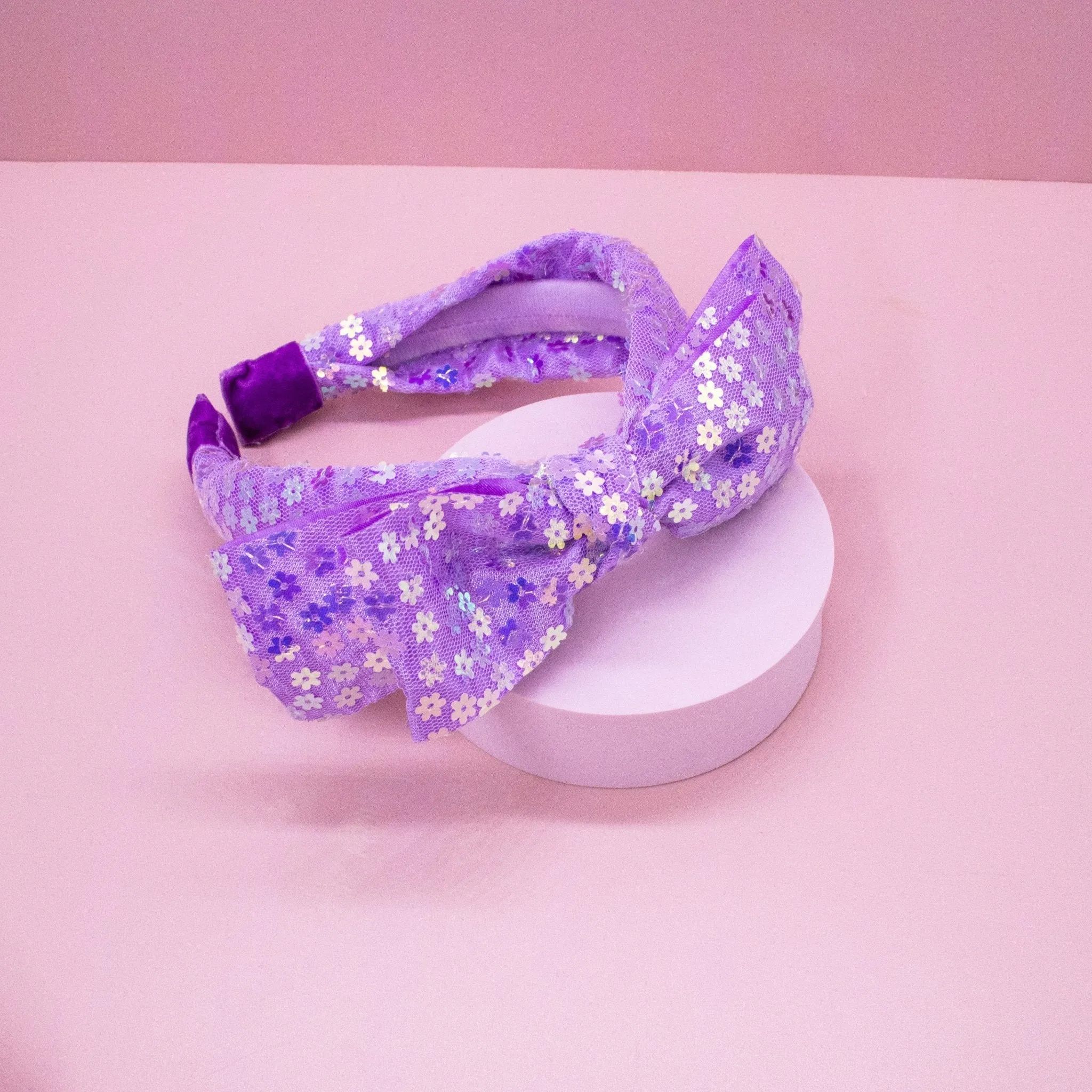 Big Bow Headband - Double Layer Sequin