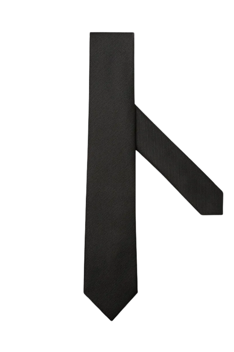 Black British Twill Classic Tie