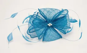 Blue Fascinator With Pearl Detail