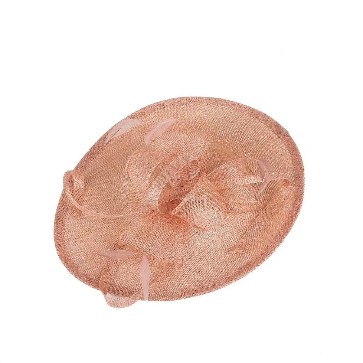 Blush Peach Sinamay Disc Fascinator