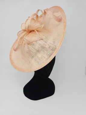 Blush Peach Sinamay Disc Fascinator