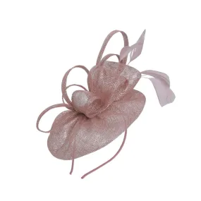 Blush Rose Metallic Loop Feather Fascinator
