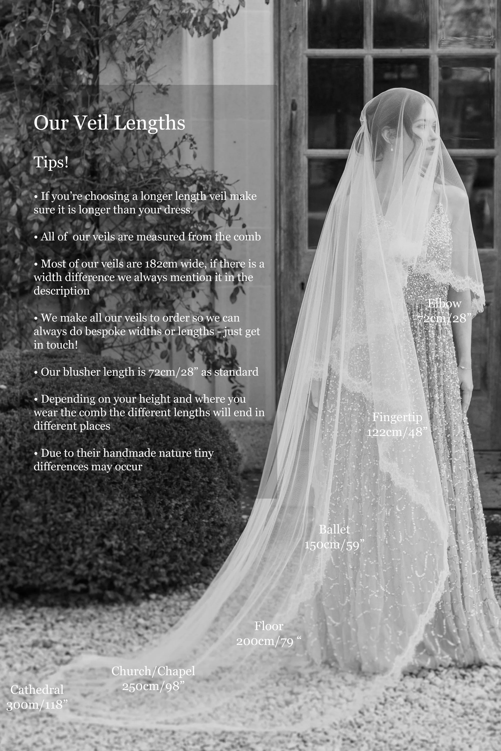 Braid soutache edge two tier wedding veil - 'Nyla'