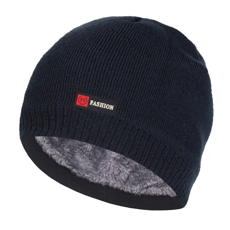 Brand Men Winter Knitted Hat Beanie Women Winter Hats For Men Cap шапка Skullies Beaines Soft Thick Warm Fur Bonnet Male Cap Hat