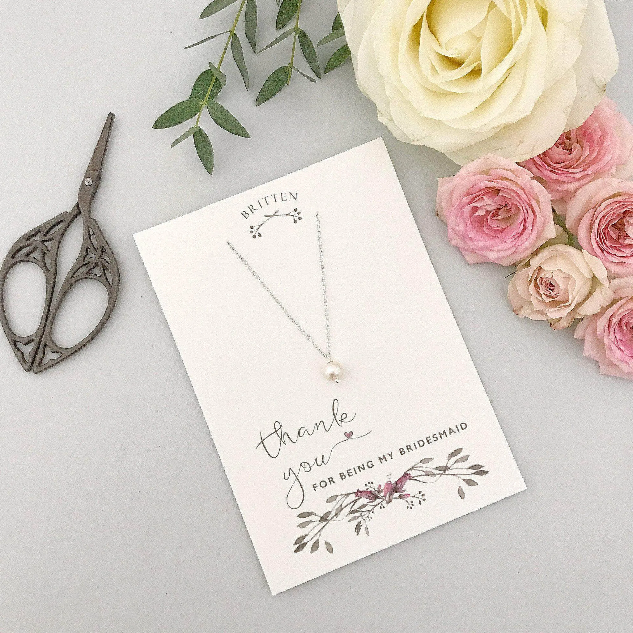 Bridesmaid 'thank you' gift necklace - 'Seville'