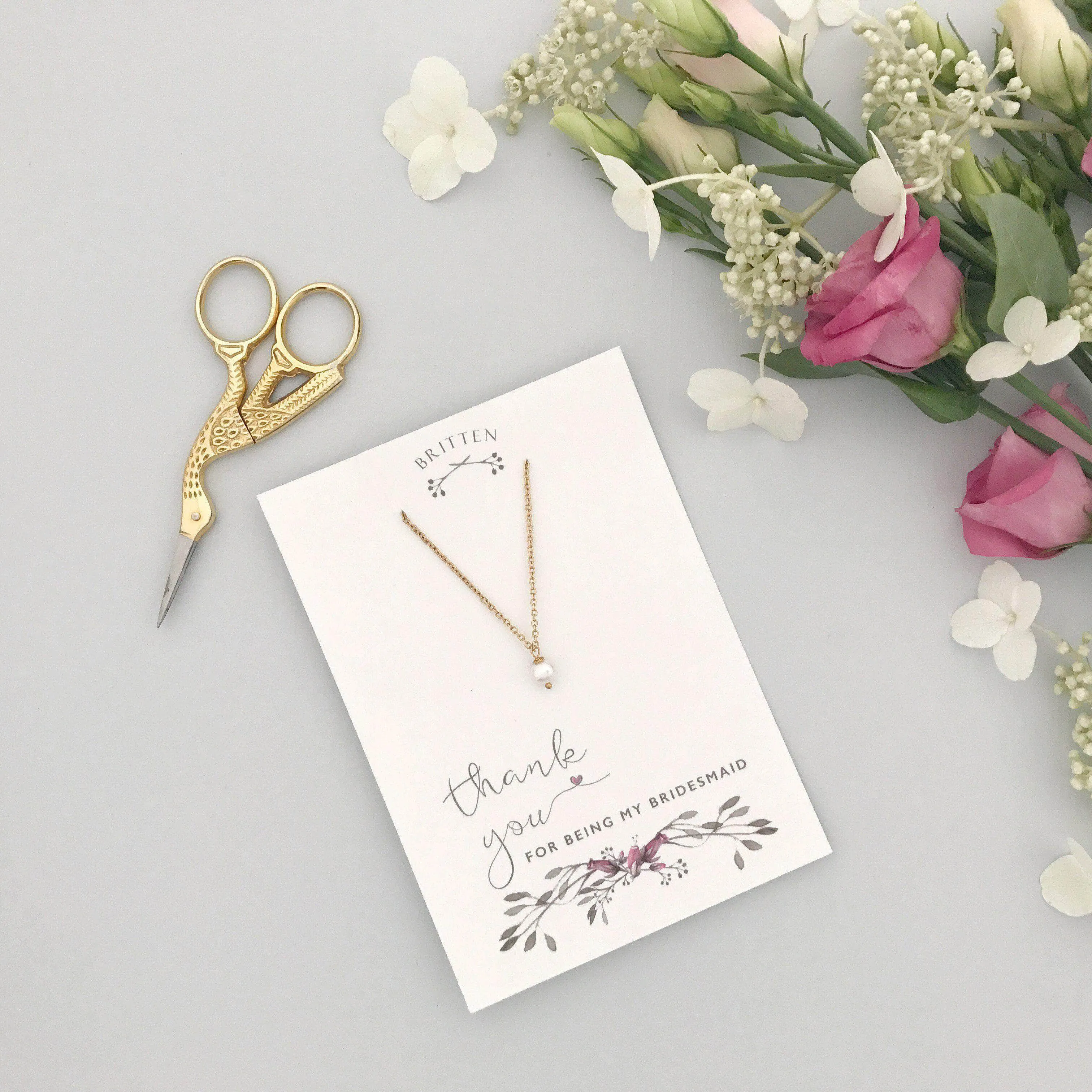 Bridesmaid 'thank you' gift necklace - 'Seville'