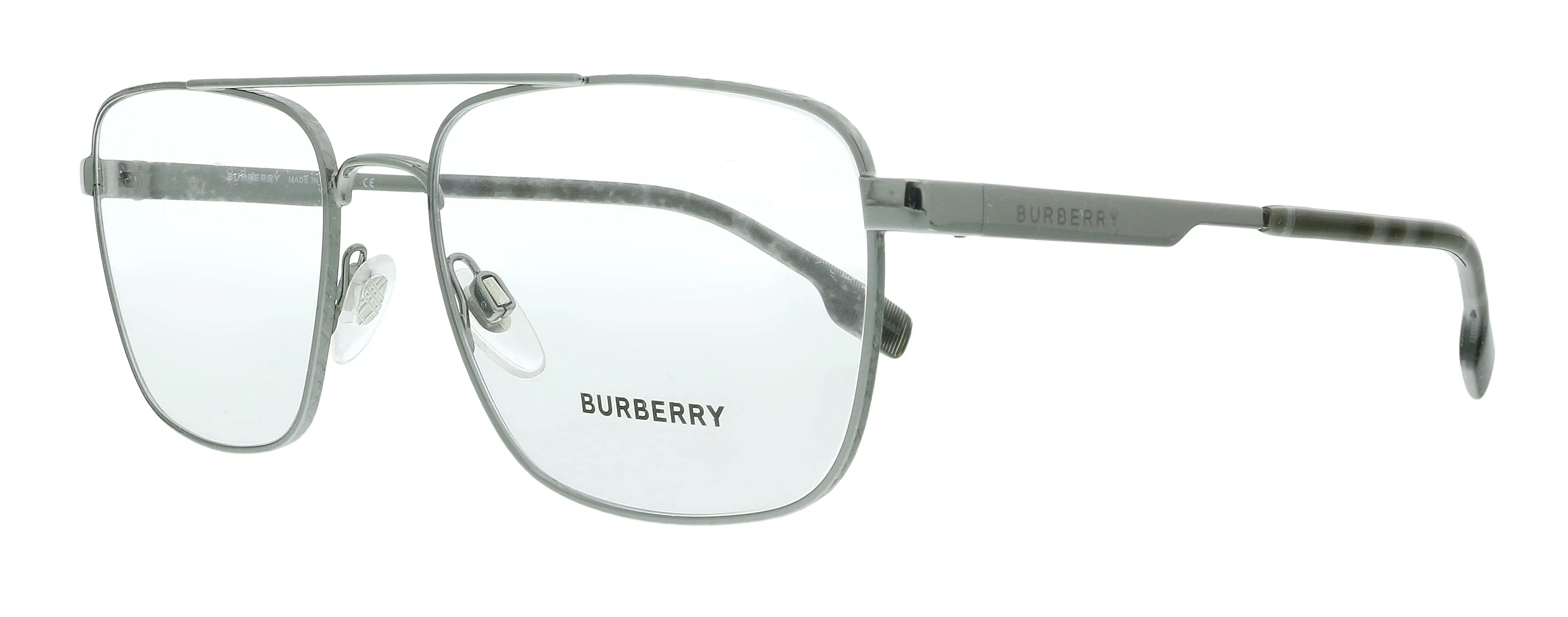 Burberry  0BE1340 1003 Crescent Silver Rectangle Eyeglasses