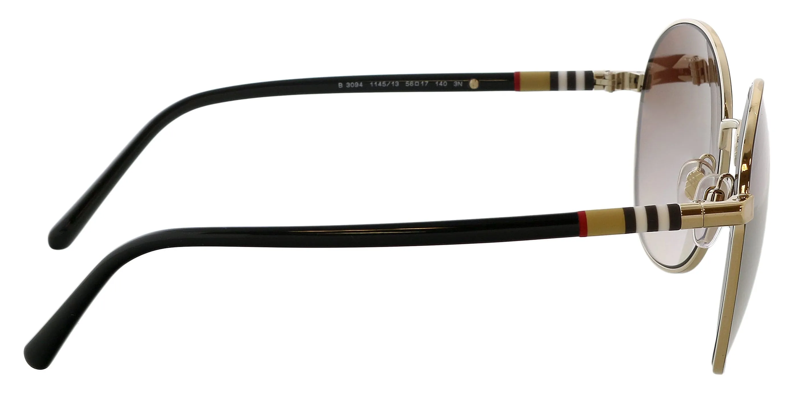 Burberry 0BE3094 11451356 Full Rim Light Gold Round Sunglasses