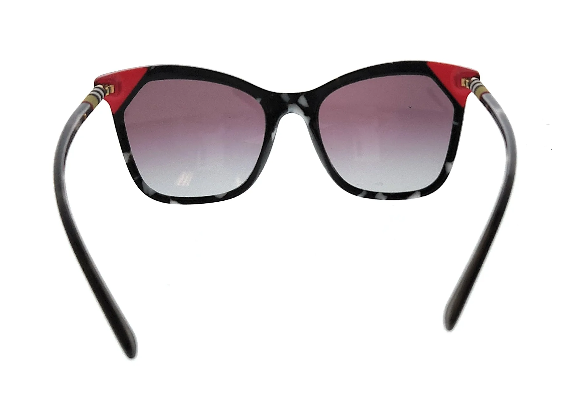Burberry  0BE4263 370990 Black / White Tortoise / Red Cateye Sunglasses