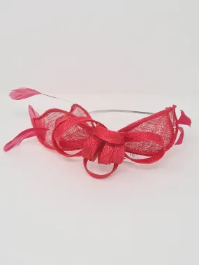 Carmine Red Hairband Loop Fascinator