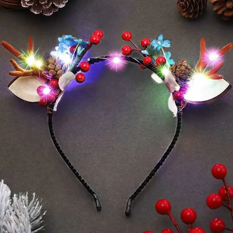 Christmas LED Light Up Reindeer Antlers Headbands