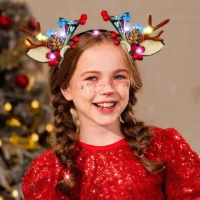 Christmas LED Light Up Reindeer Antlers Headbands