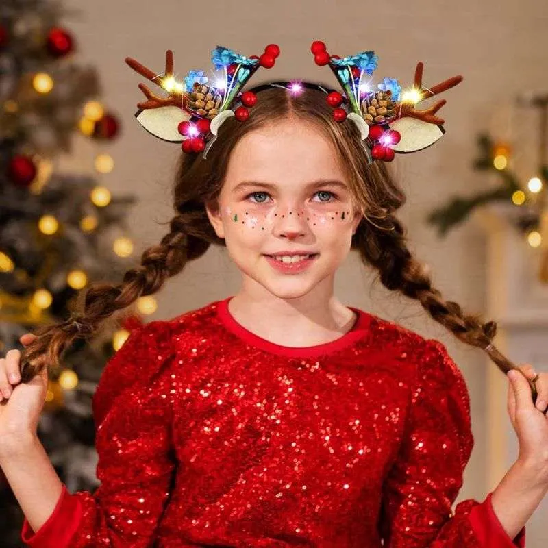 Christmas LED Light Up Reindeer Antlers Headbands