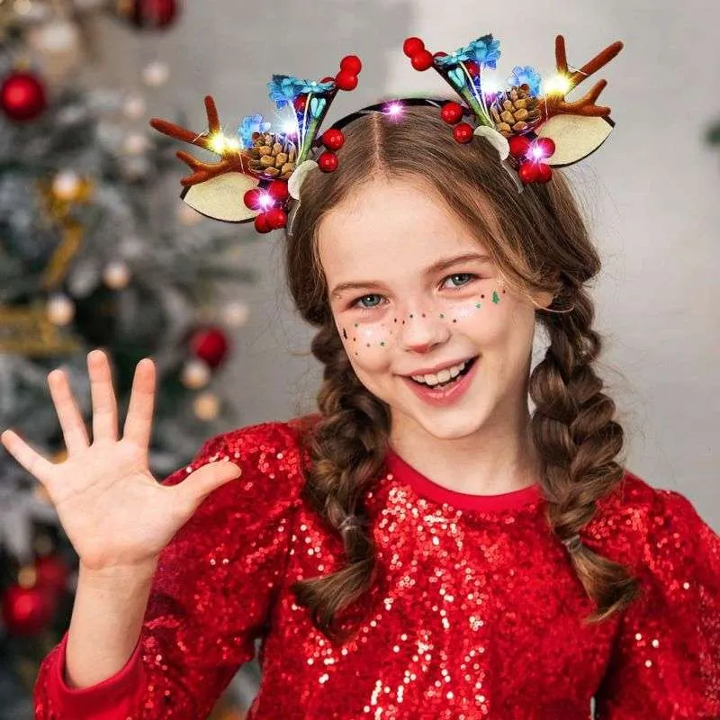 Christmas LED Light Up Reindeer Antlers Headbands