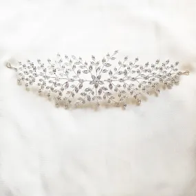 Crystal bridal headband, silver wedding headbands