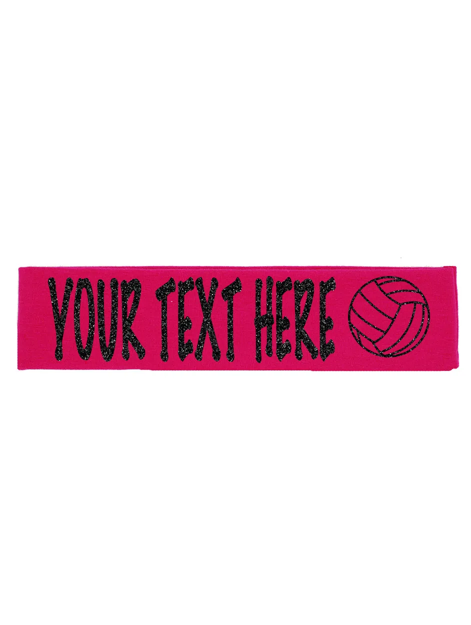 Custom Volleyball Headband (Cotton/Lycra) - Sparkle Letters!