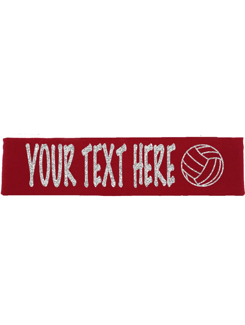 Custom Volleyball Headband (Cotton/Lycra) - Sparkle Letters!