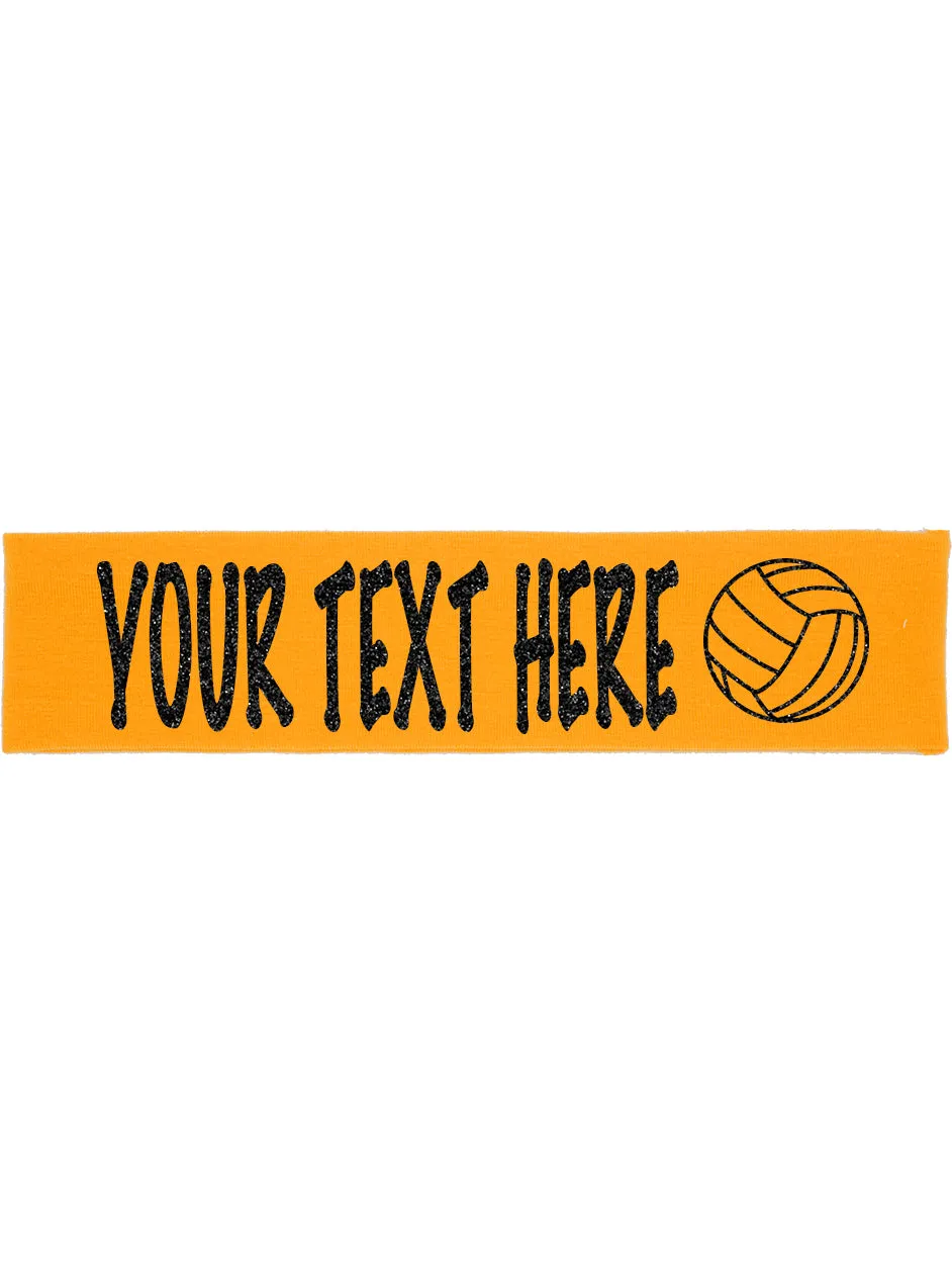 Custom Volleyball Headband (Cotton/Lycra) - Sparkle Letters!