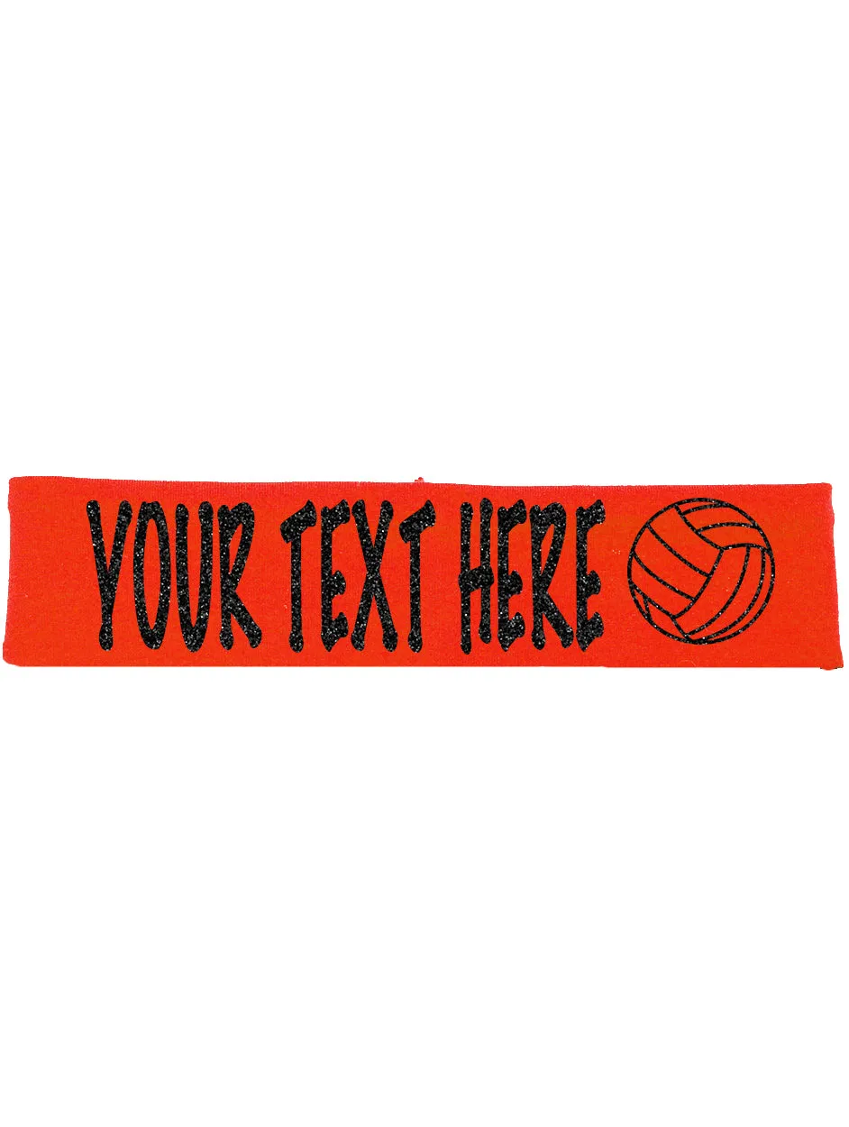 Custom Volleyball Headband (Cotton/Lycra) - Sparkle Letters!