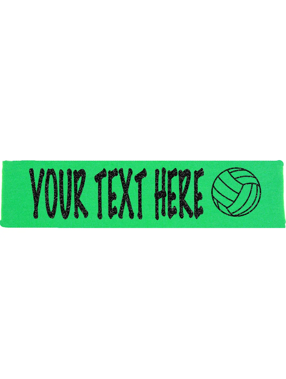 Custom Volleyball Headband (Cotton/Lycra) - Sparkle Letters!