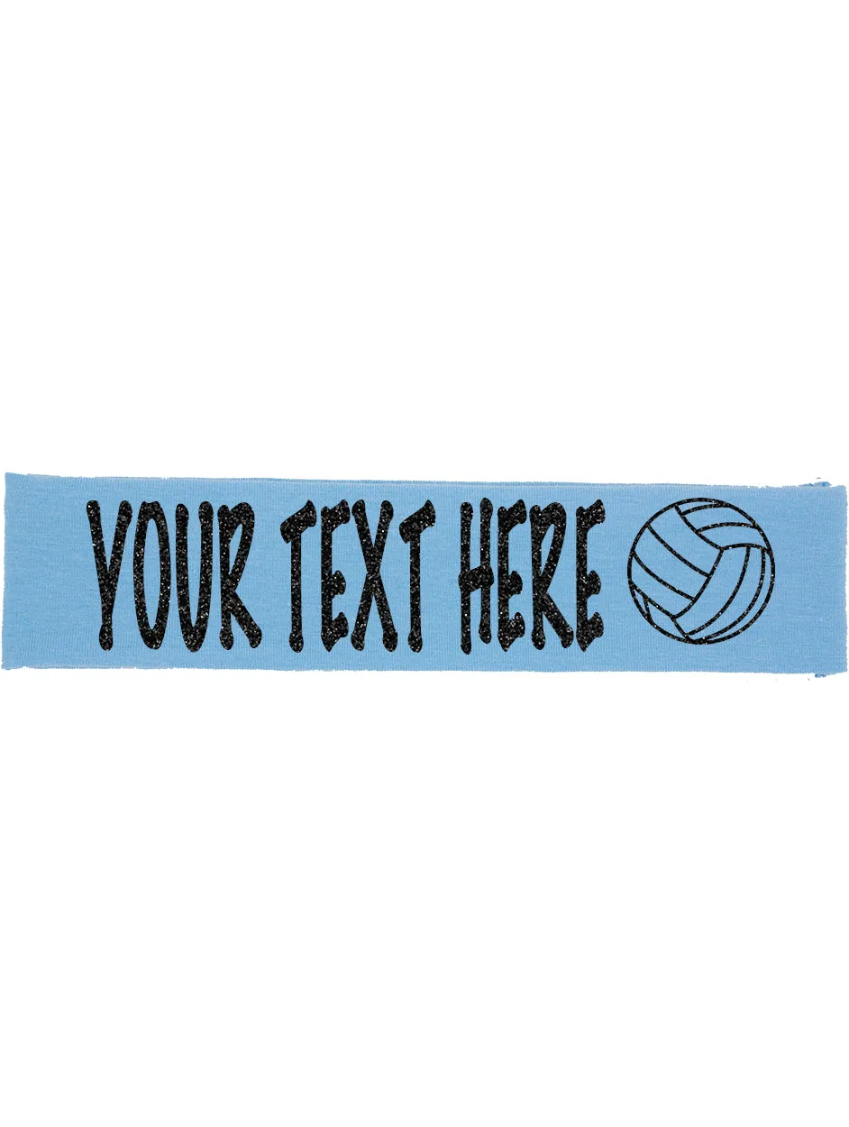 Custom Volleyball Headband (Cotton/Lycra) - Sparkle Letters!
