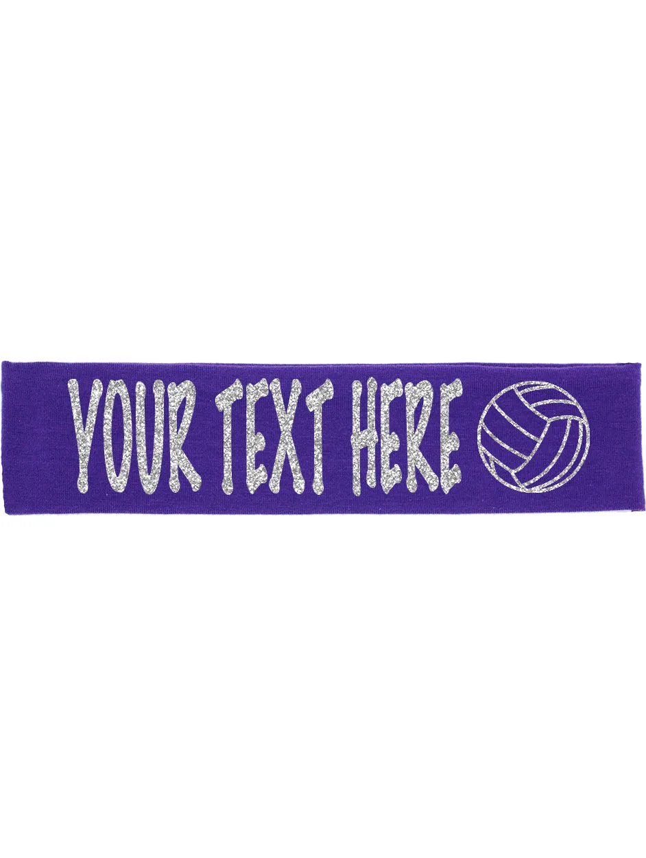 Custom Volleyball Headband (Cotton/Lycra) - Sparkle Letters!